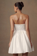 Hollie Yapılı Korse Mini Elbise - Beyaz