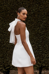 Maryam Tül Fiyonklu Mini Elbise - Beyaz