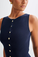 Sawyer Örgü Mini Elbise - Lacivert