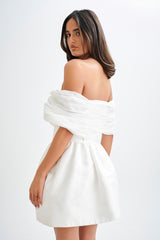 Tessa Yapılı Mini Elbise - Beyaz