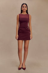 Posie Takım Elbise Kemerli Mini Elbise - Maun