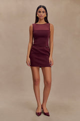 Posie Takım Elbise Kemerli Mini Elbise - Maun