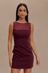 Posie Takım Elbise Kemerli Mini Elbise - Maun