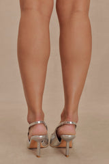 Dasha Patent Askılı Topuklu Ayakkabı - Gümüş