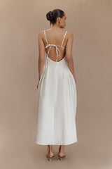 Rebecca Cotton Midi Elbise - Beyaz