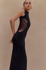 Massie Slinky Ve File Uzun Elbise - Siyah