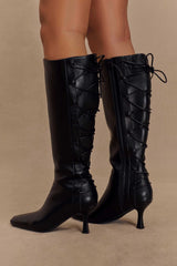 Nevaeh Bağcıklı Botlar - Siyah