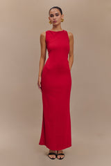 Catelyn Asimetrik Dalış Mayosu Midi Elbise - Ruby