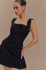 Desire Boucle Mini Elbise - Siyah