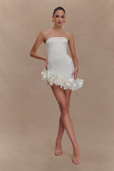 Alba Bubble Mini Elbise - Beyaz