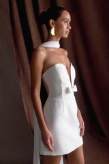 Orellia Askısız Mini Elbise - Fildişi