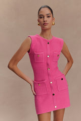 Mia Örgü Mini Elbise - Pembe