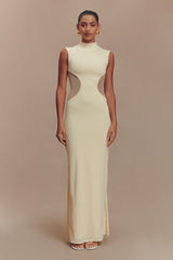 Massie Slinky Ve File Uzun Elbise - Limon