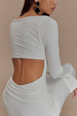 Vienna Slinky Cut Out Maxi Elbise - Beyaz