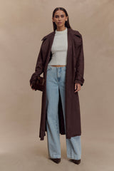 Marc Suni Süet Palto - Kakao Çikolata