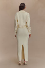 Kingston Örgü Uzun Elbise - Fildişi
