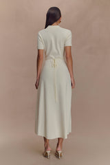 Pearson Kısa Kollu Örme Midi Elbise - Fildişi