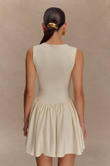 Sharon Scuba Jersey Mini Elbise - Fildişi