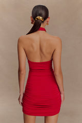 Mariposa Slinky Halter Mini Elbise - Kırmızı