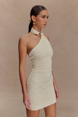 Mariposa Slinky Halter Mini Elbise - Fildişi