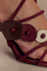 Ezekiel Strappy Sandal Topuklu Ayakkabı - Şarap