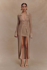 Waverley Metalik Örgü Mayo Örtüsü - Altın