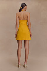 Reyes Pamuklu Çiçekli Mini Elbise - Butterscotch