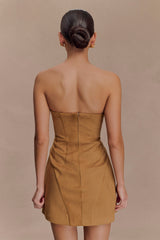 Andy Suni Süet Mini Elbise - Deve Tüyü