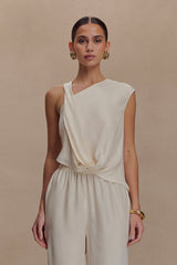 Violeta Asimetrik Üst - Fildişi