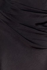 Iris Uzun Kollu Saten Uzun Elbise - Siyah