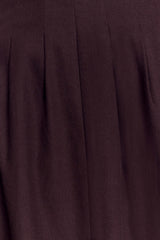 Aysha Düğmeli Keten Midi Elbise - Çikolata