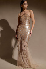 Jenny El Yapımı Uzun Elbise - Altın