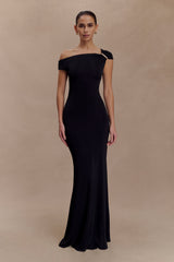 Kinsley Slinky Uzun Elbise (Donanımlı) - Siyah