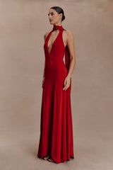 Juliet Slinky Maxi Elbise Ve Eşarp - Ruby