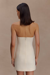 Christina Cross Over Mini Elbise - Tereyağlı Krem
