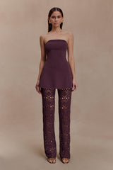 Trena Tığ Örgü Pantolon - Çikolata