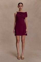 Daisie Şifon Mini Elbise - Şarap