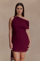 Daisie Şifon Mini Elbise - Şarap