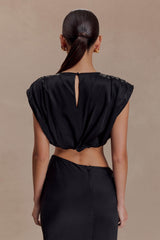Zendaya İpek Kısa Üst - Siyah