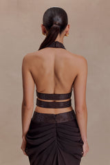 Siren Saten Ve Pırlanta Askılı Üst - Bitter Çikolata