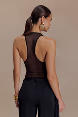 Aspyn Slinky Ve File Üst - Siyah