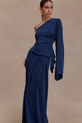 Vivica Slinky Tek Omuzlu Üst - Gece Yarısı Laciverti