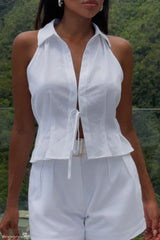 Scout Kolsuz Keten Gömlek - Beyaz