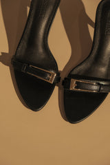 Marieanne Tokalı Yüksek Topuklu Ayakkabı - Siyah