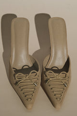 Joanne Süet Bağcıklı Topuklu Ayakkabı - Deve Tüyü