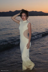 Massie Slinky Ve File Uzun Elbise - Limon