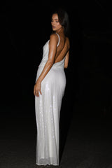 Marise Payetli Elbise - Beyaz