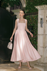 Sharon Scuba Jersey Midi Elbise - Bale Pembesi