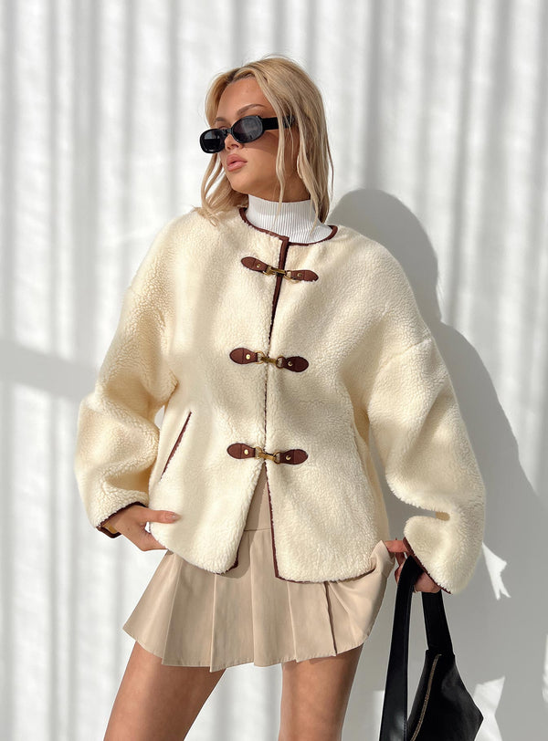 Adylic Teddy Coat Krem / Kahverengi