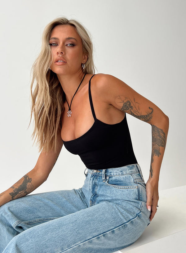 Sahne Dışı Bodysuit Siyah
